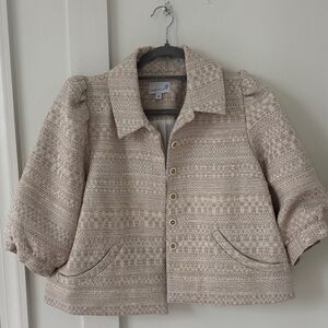 Tuckernuck CARTOLINA NANTUCKET Colby Crop Jacket In Gardeniatweed Size M